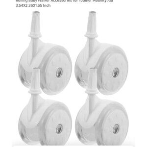 New Set (4) White Baby Walker Wheel Replacement Set